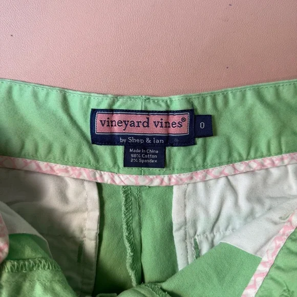 Vineyard Vines Women’s Size 0 Green Cotton Shorts Preppy Classic Summer - Picture 6 of 11